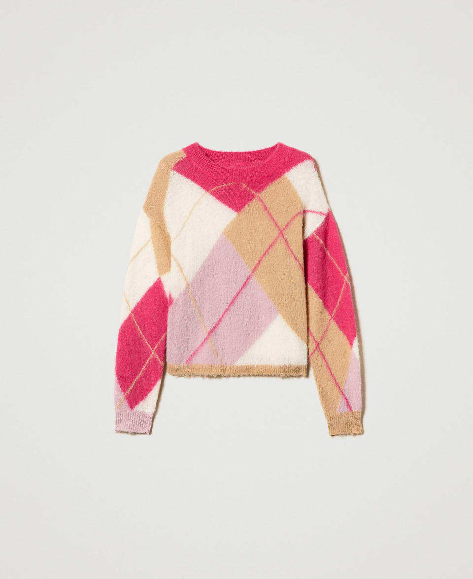 Twin Set Maglia jacquard argyle in misto lana Negozi Online