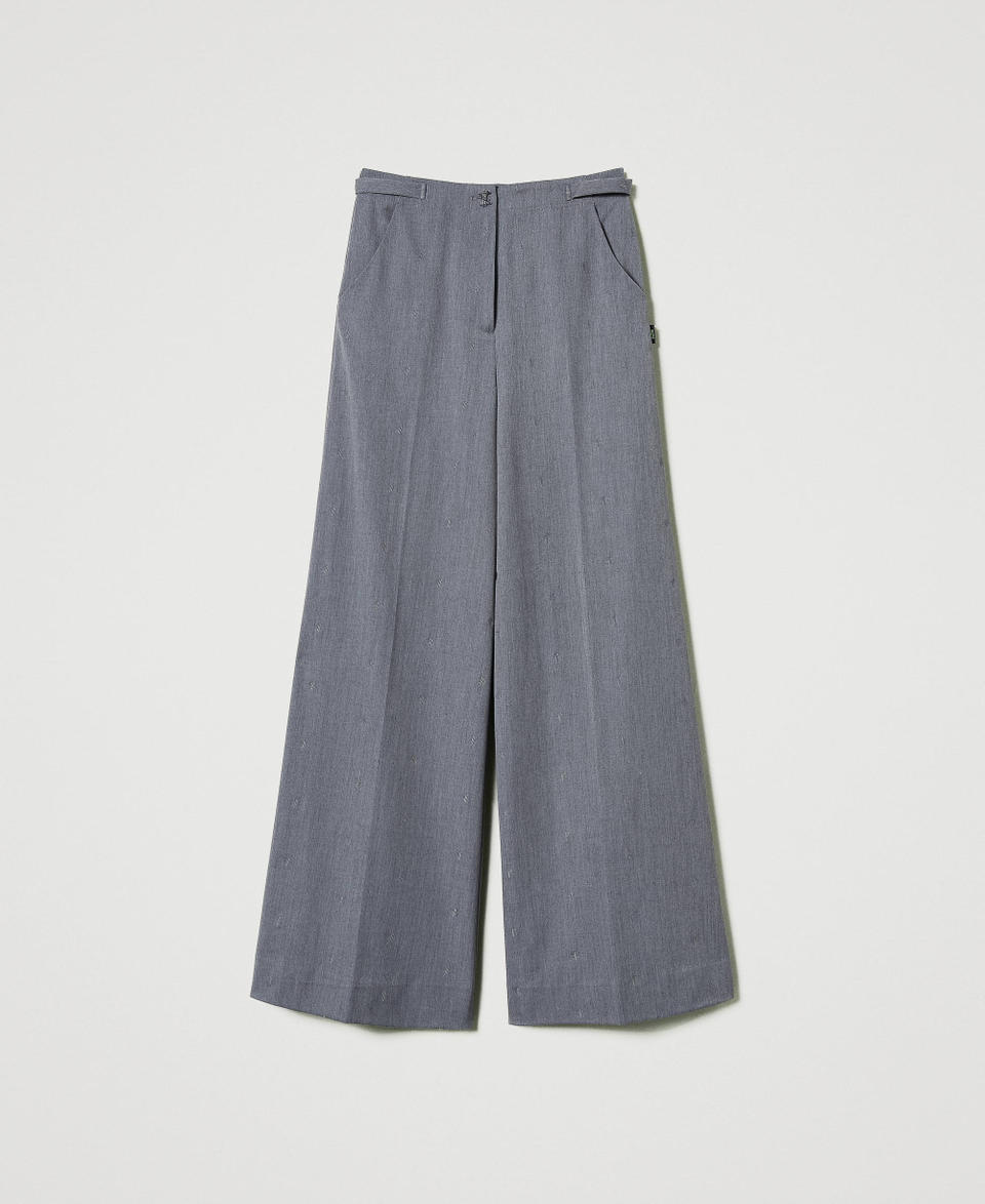 Twin Set Pantaloni a palazzo MYFO con ricamo Acquista Ora