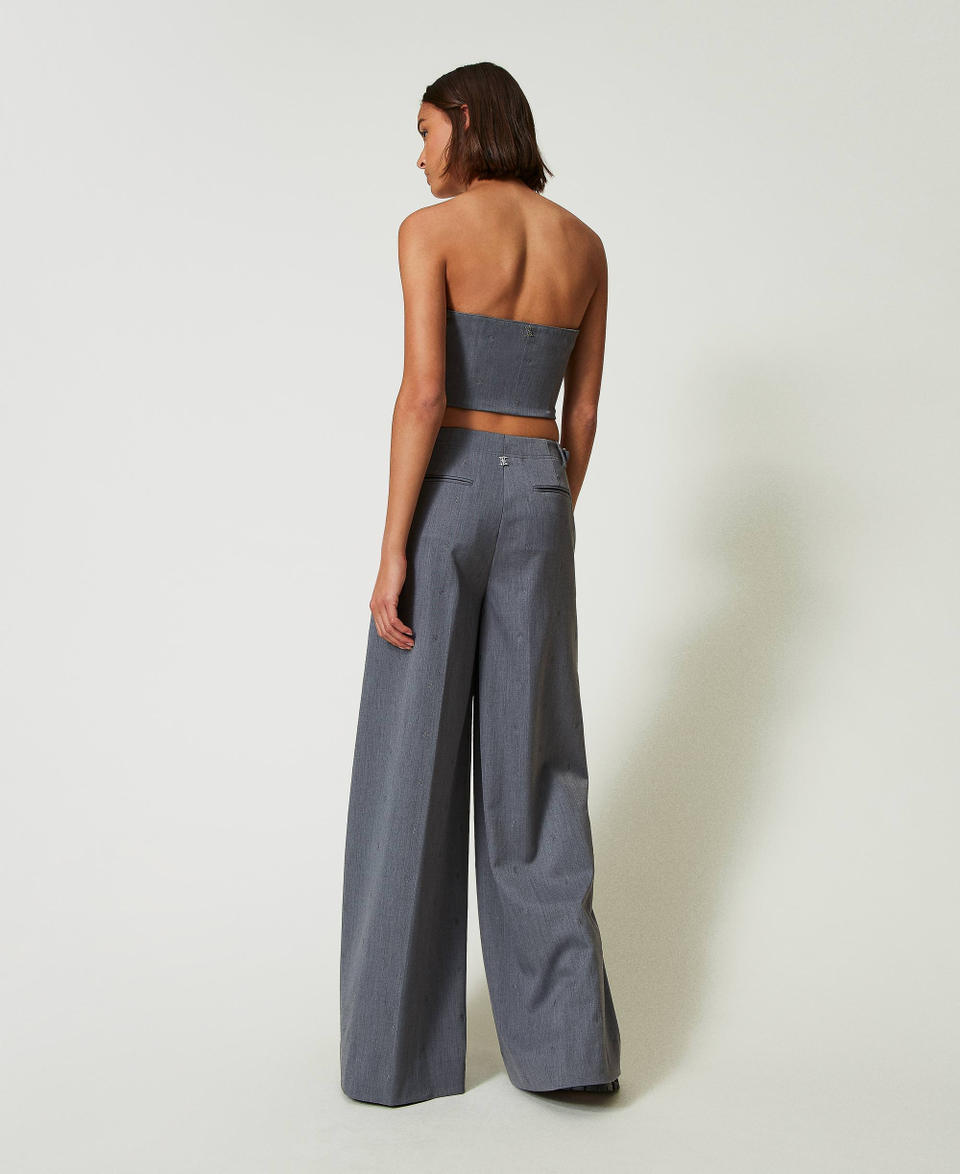 Twin Set Pantaloni a palazzo MYFO con ricamo Acquista Ora
