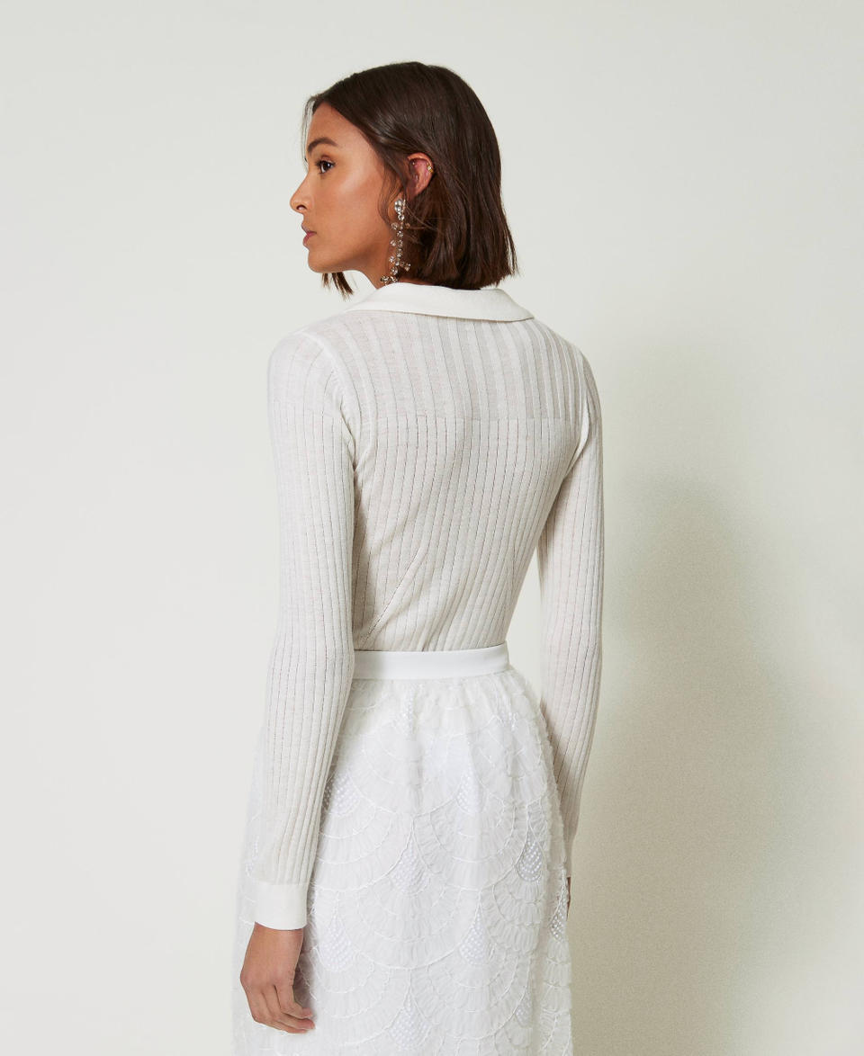 Twin Set Maglia a coste con ricamo Consegna Veloce
