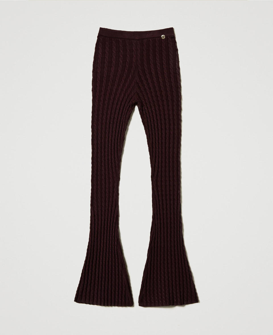 Twin Set Pantaloni flare in maglia a trecce Fino Al -60%