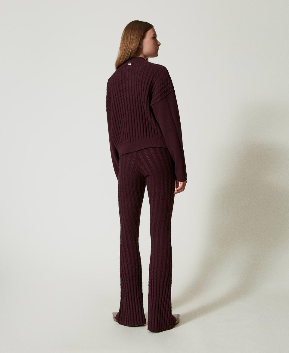 Twin Set Pantaloni flare in maglia a trecce Fino Al -60%