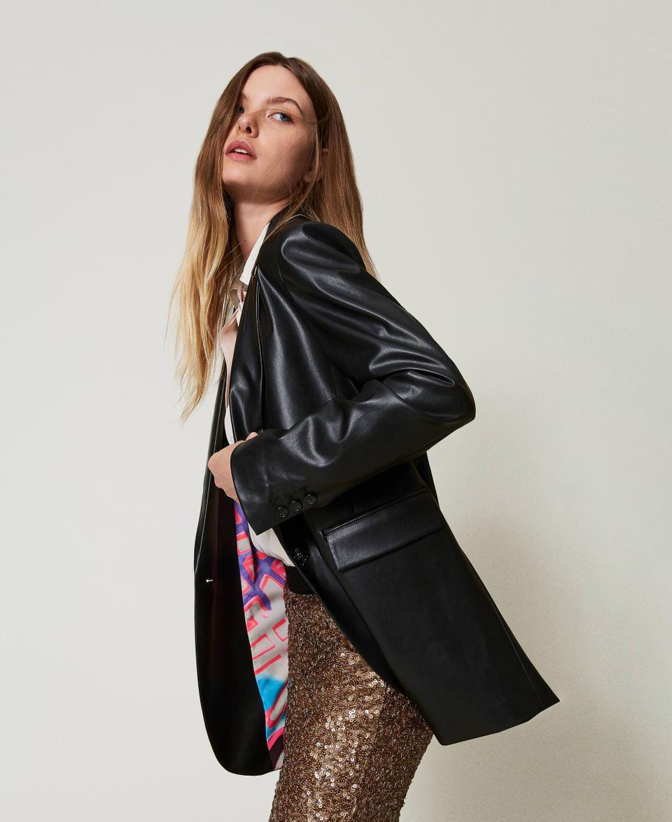 Twin Set Giacca blazer MYFO effetto pelle Shopping Online