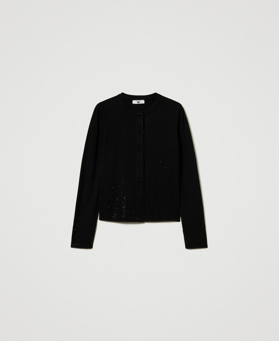 Twin Set Cardigan con strass in dégradé Super sconto