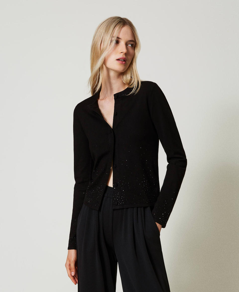 Twin Set Cardigan con strass in dégradé Super sconto