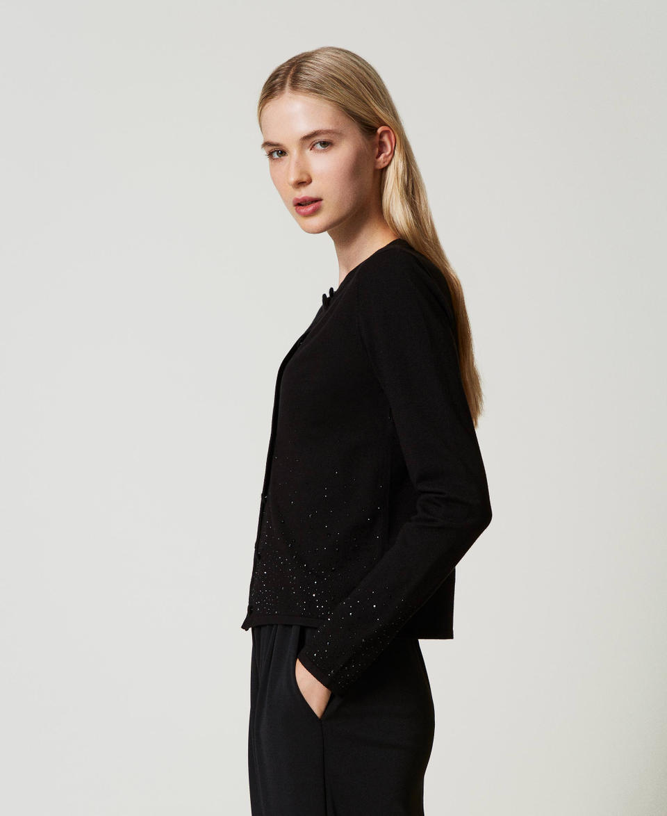 Twin Set Cardigan con strass in dégradé Super sconto