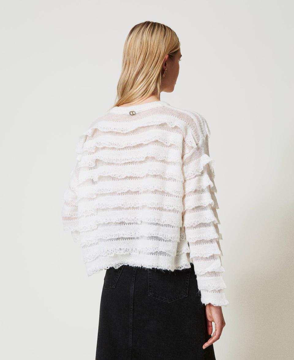 Twin Set Maglia boxy con balze effetto pizzo Hotsell