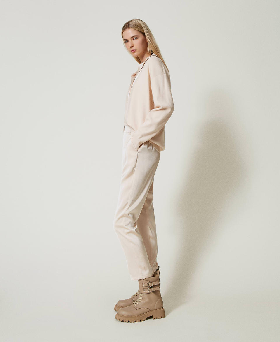 Twin Set Pantaloni a sigaretta in raso Moda