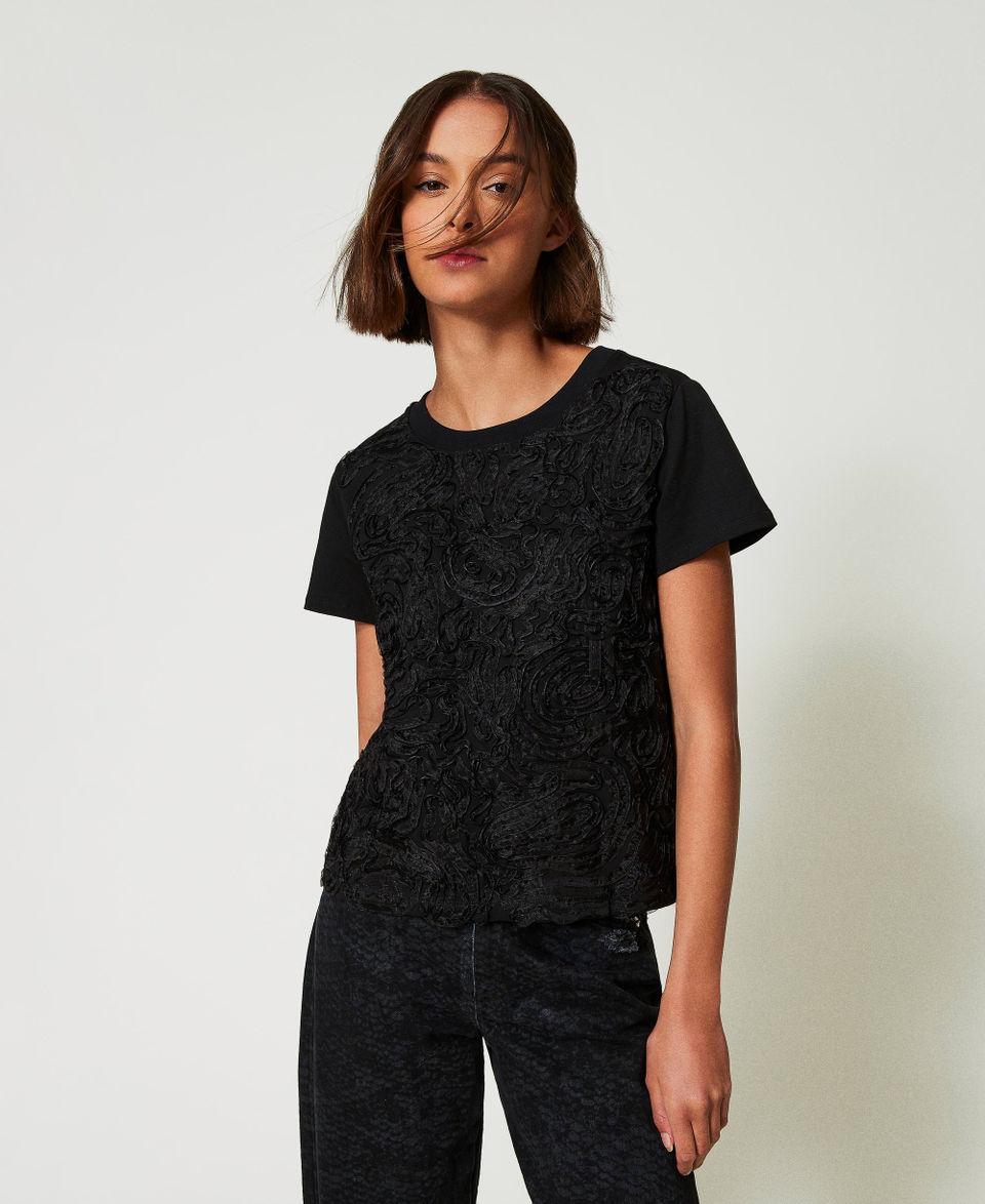 Twin Set T-shirt con ricami in organza Qualità