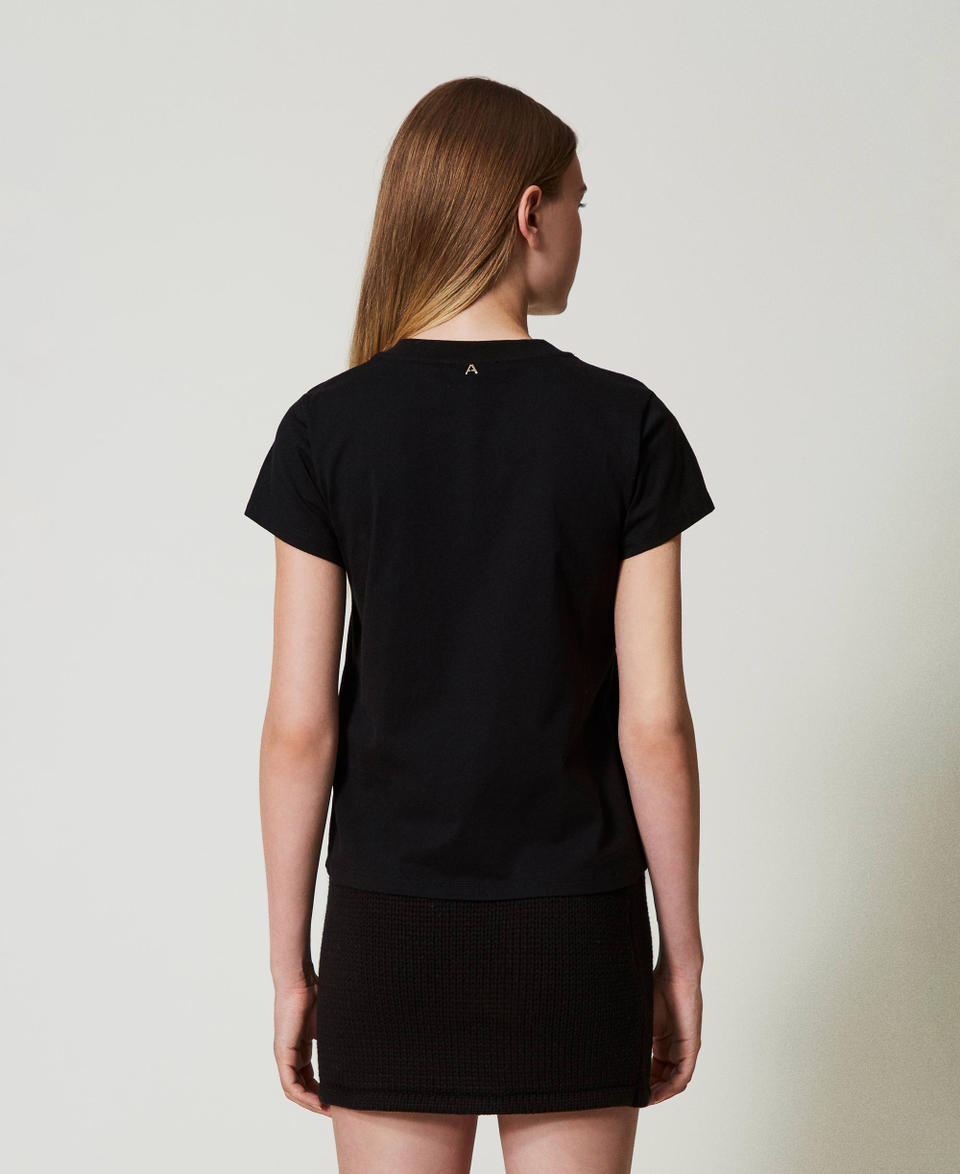 Twin Set T-shirt con logo e strass Vendita