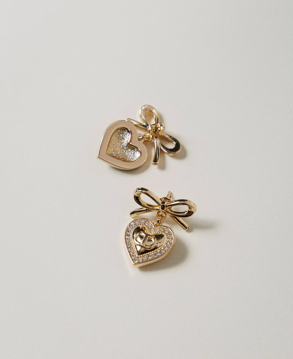 Twin Set Orecchini a cuore con strass e Oval T Outlet