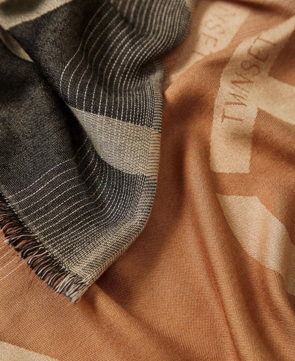 Twin Set Kefiah jacquard con Oval T Saldi