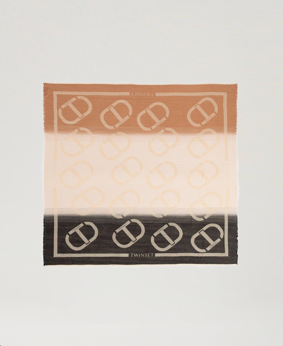 Twin Set Kefiah jacquard con Oval T Saldi