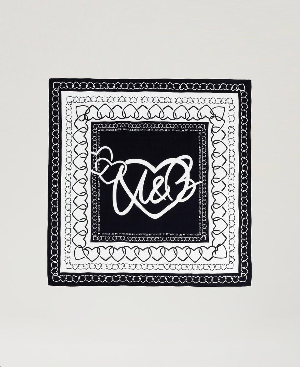 Twin Set Kefiah con stampa a cuori Hotsell