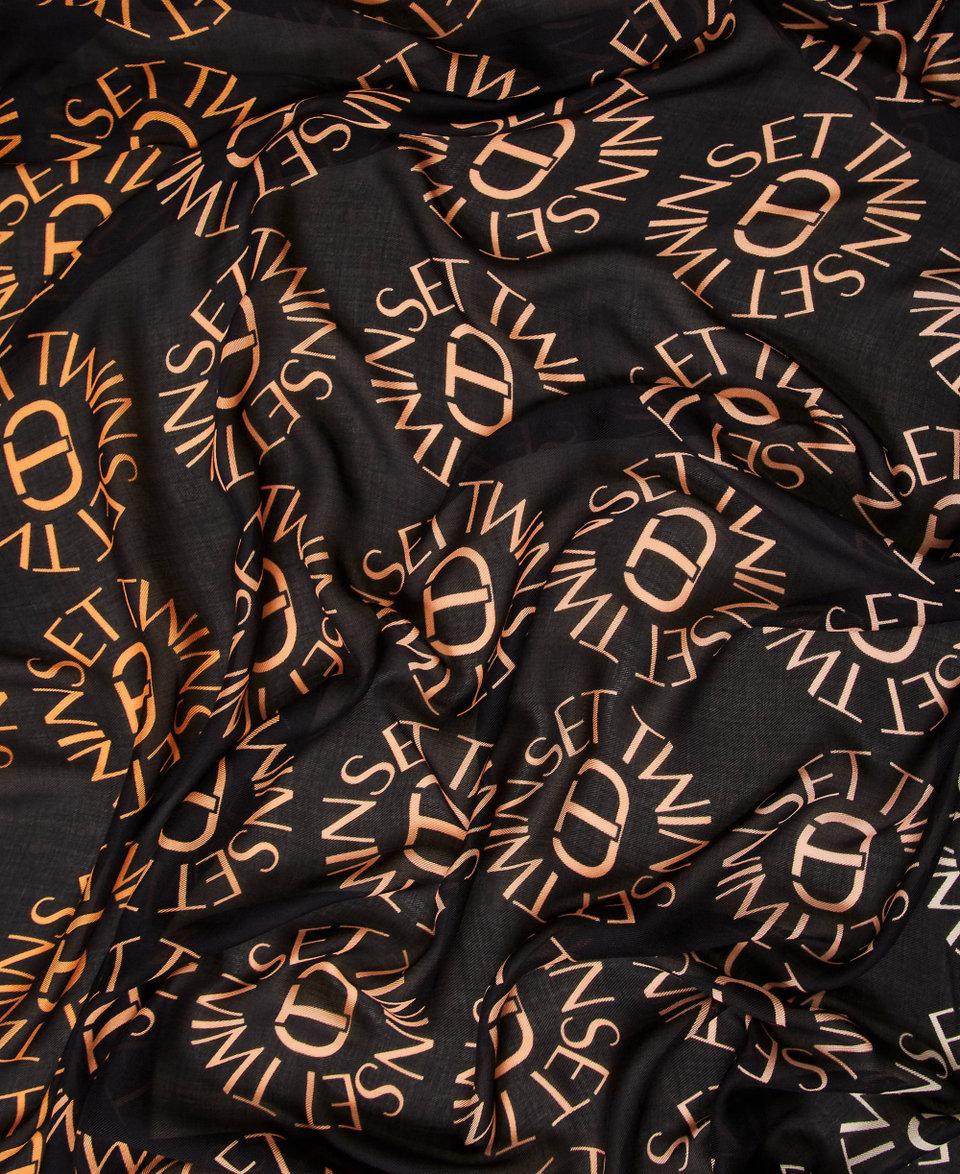 Twin Set Kefiah con stampa Oval T e logo Qualità