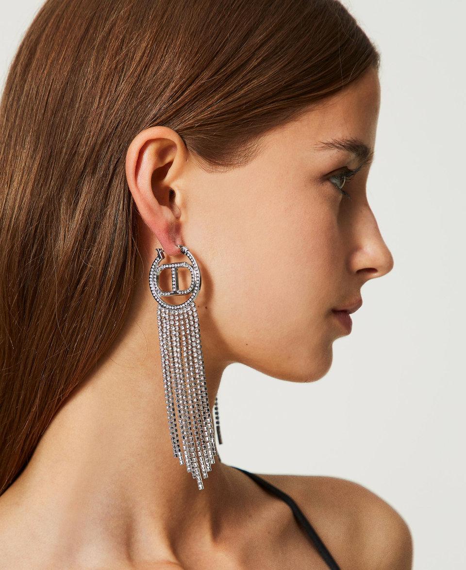 Twin Set Orecchini con Oval T e frange strass Soddisfazione Garantita