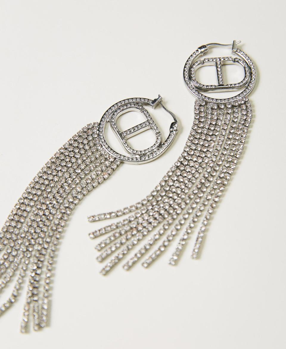 Twin Set Orecchini con Oval T e frange strass Soddisfazione Garantita