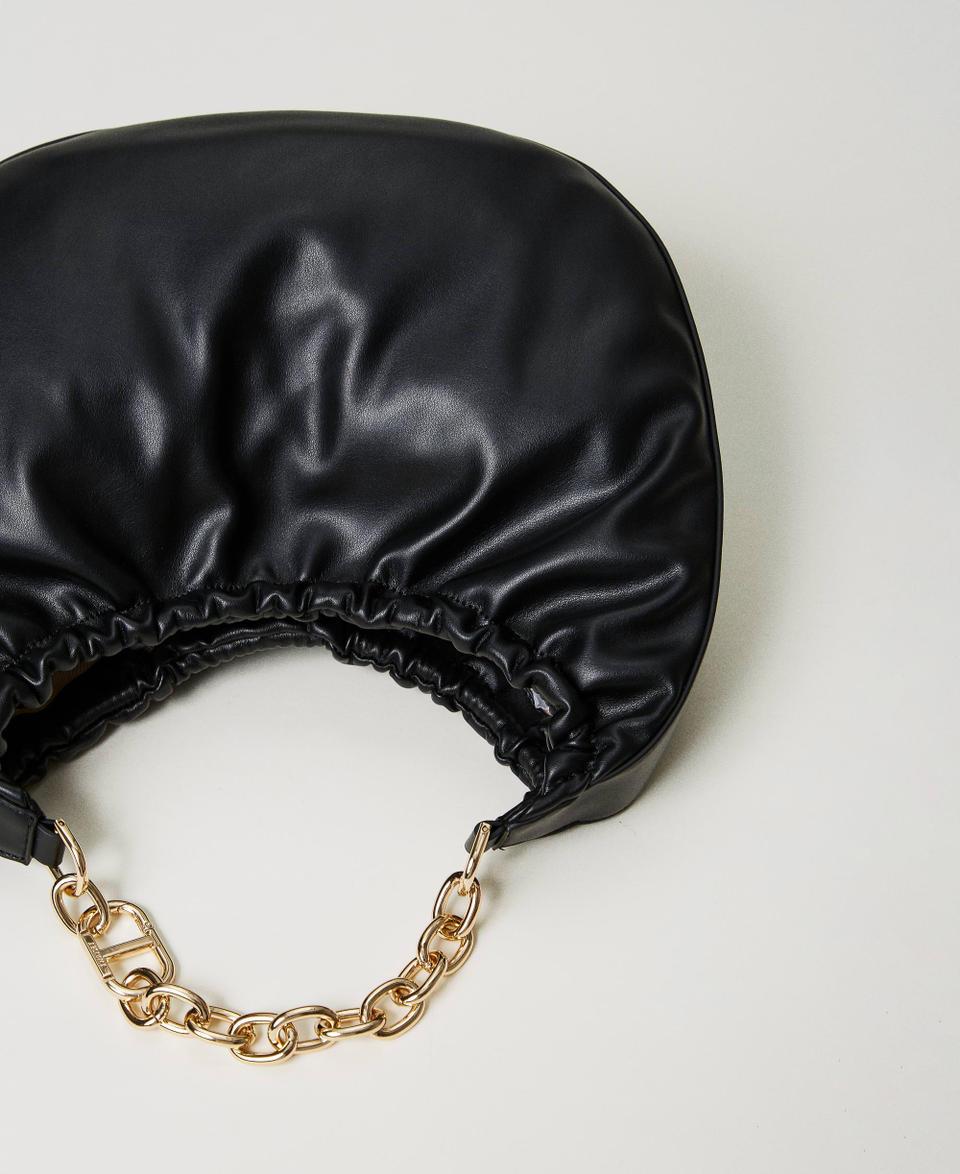 Twin Set Borsa hobo ‘Croissant’ con arricciatura e Oval T In Vendita