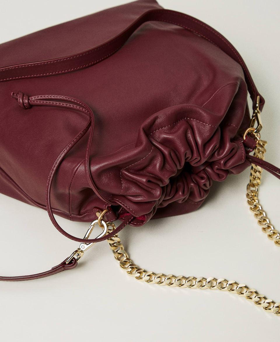 Twin Set Borsa shopper media in pelle con coulisse Offerte