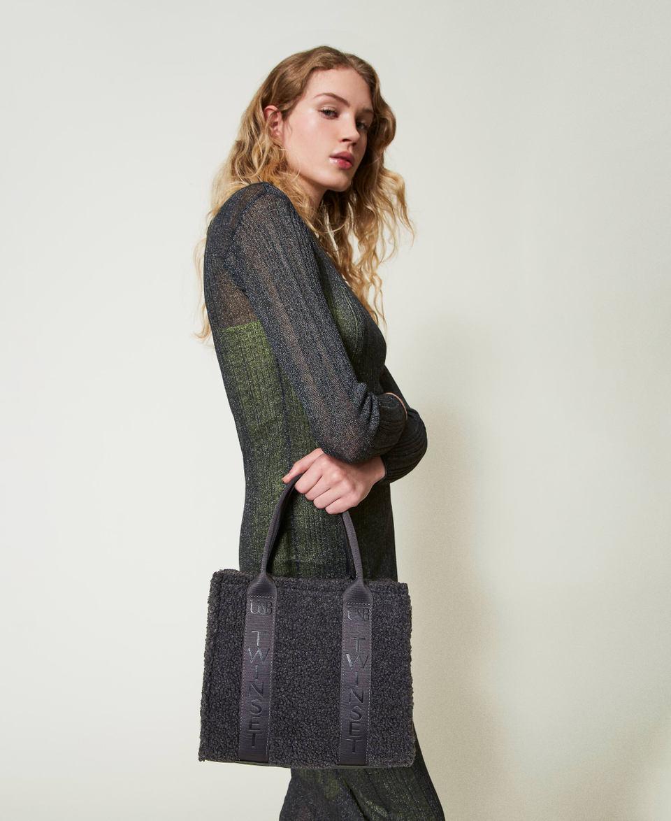 Twin Set Borsa shopper in faux fur effetto furry Vendita Calda