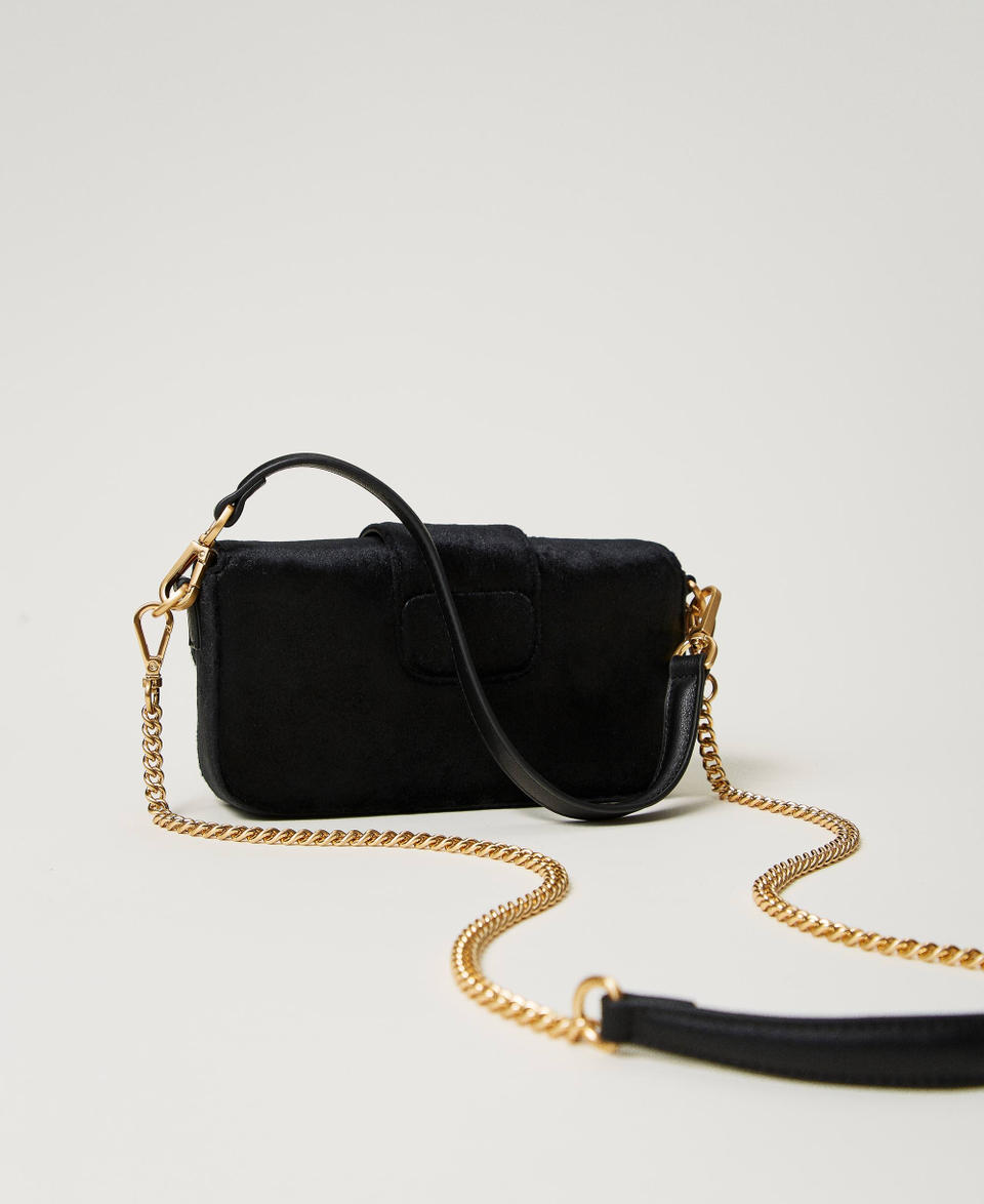 Twin Set Borsa a tracolla 'Amie' piccola in velluto ricamato Sottocosto