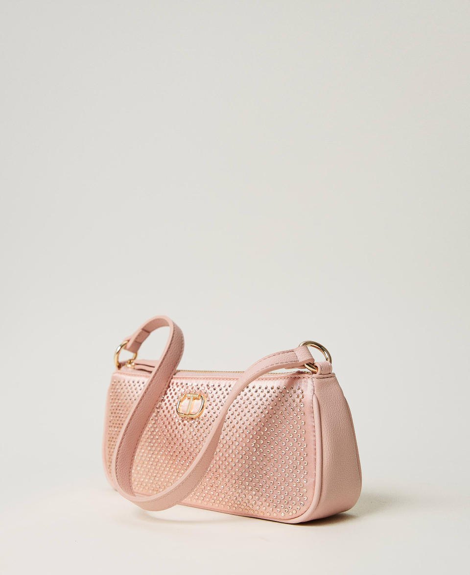 Twin Set Mini borsa in raso con strass e Oval T Online