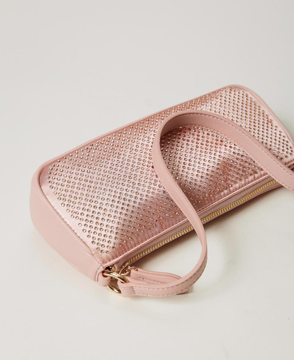 Twin Set Mini borsa in raso con strass e Oval T Online
