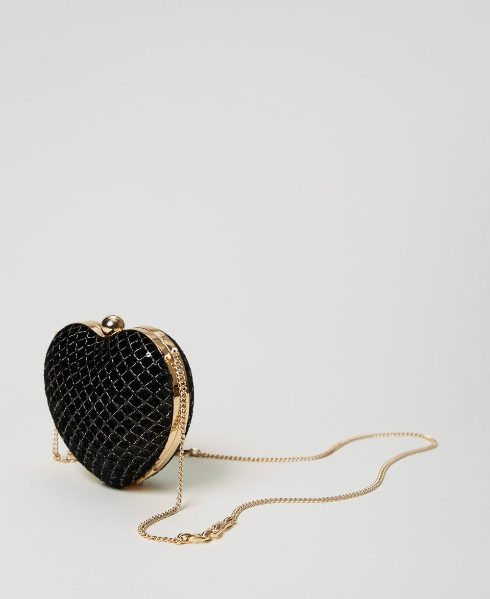 Twin Set Clutch 'Coup de coeur' in velluto ricamato Outlet
