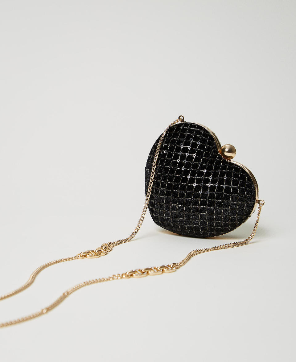 Twin Set Clutch 'Coup de coeur' in velluto ricamato Outlet