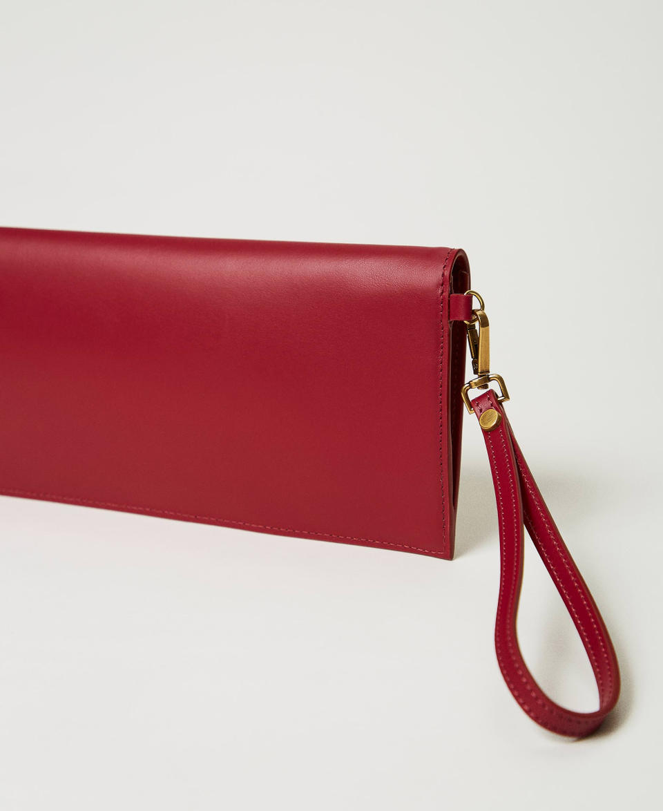 Twin Set Clutch in pelle con logo In Vendita