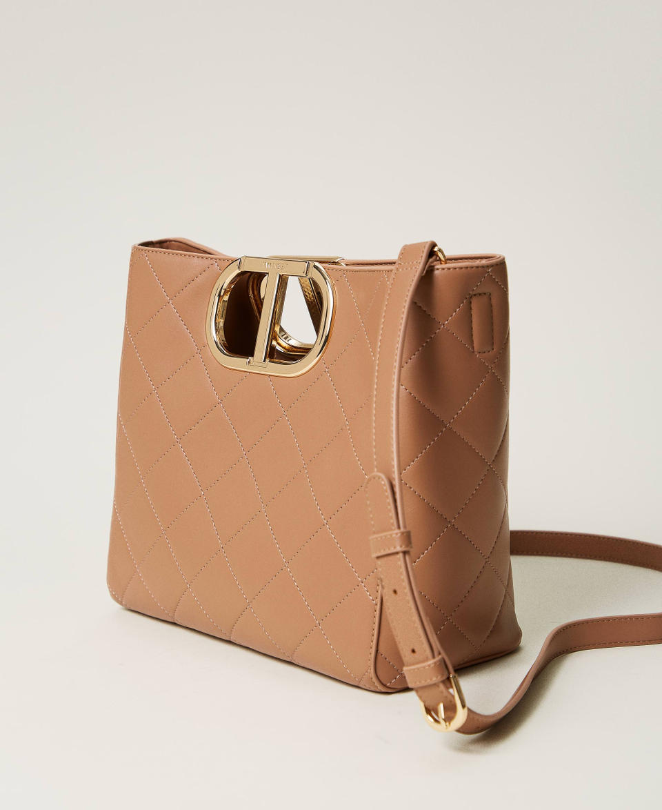 Twin Set Borsa shopper 'Lila' trapuntata con manico Oval T Saldi