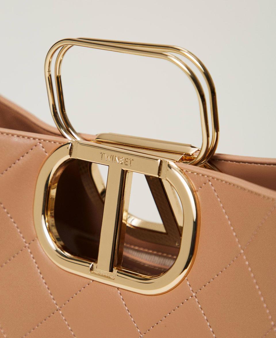 Twin Set Borsa shopper 'Lila' trapuntata con manico Oval T Saldi
