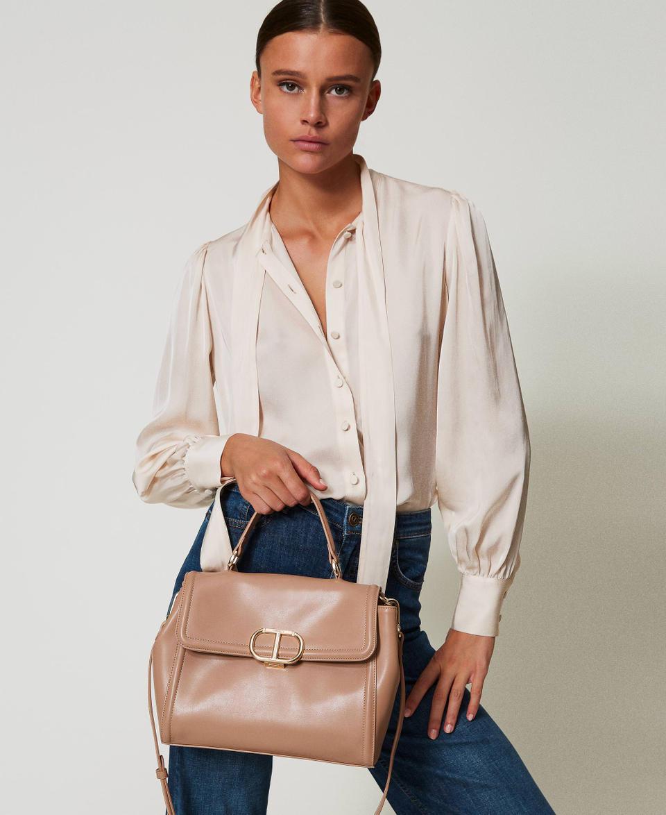 Twin Set Borsa top handle ‘Brera’ con apertura Oval T Vendita Calda