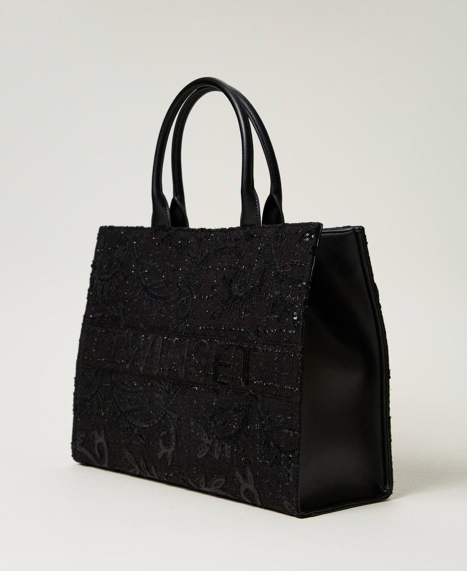 Twin Set Borsa shopper 'Victoria' con ricamo e logo Spedizione Gratuita