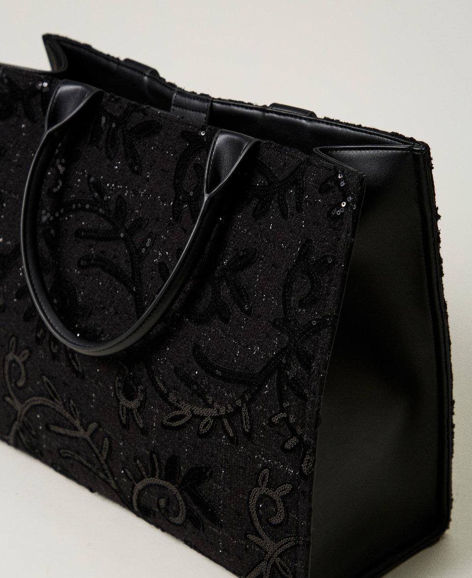 Twin Set Borsa shopper 'Victoria' con ricamo e logo Spedizione Gratuita