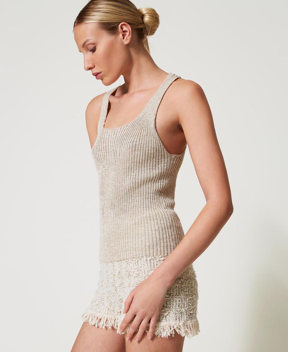 Twin Set Top in maglia di misto lino Promozione Limitata