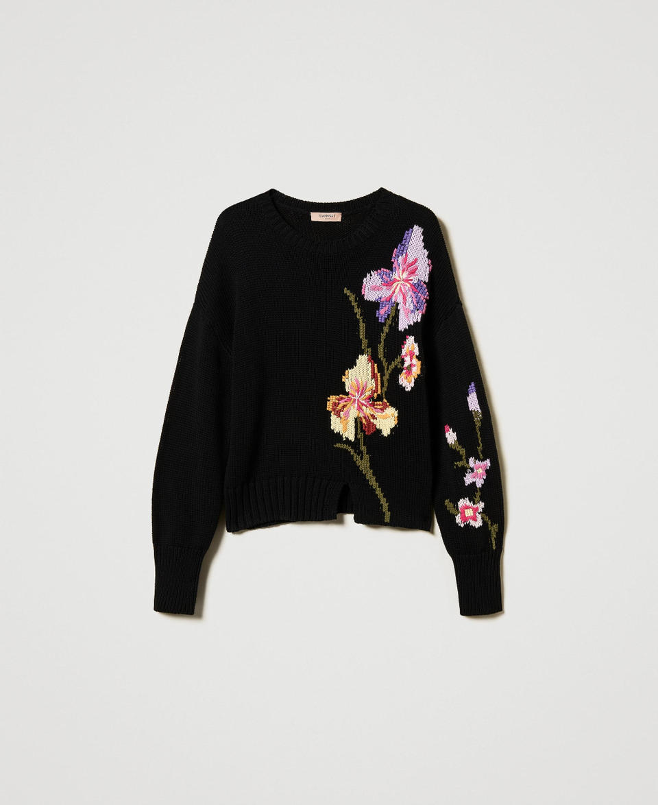Twin Set Maglia con fiori e ricamo a mano Presa