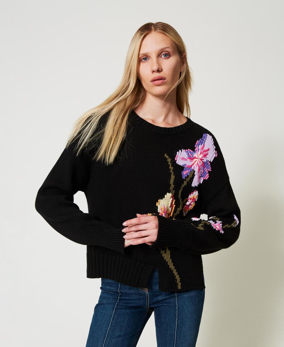 Twin Set Maglia con fiori e ricamo a mano Presa