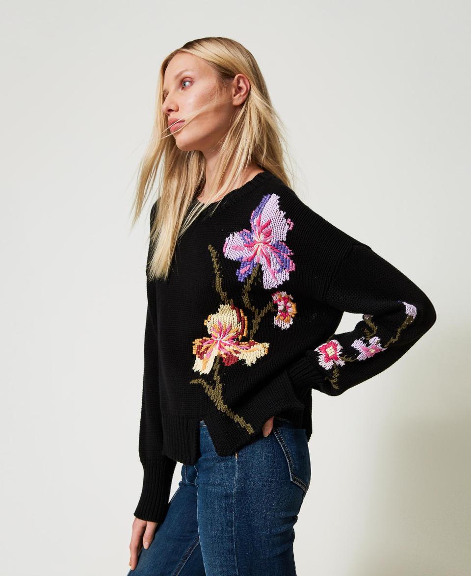 Twin Set Maglia con fiori e ricamo a mano Presa