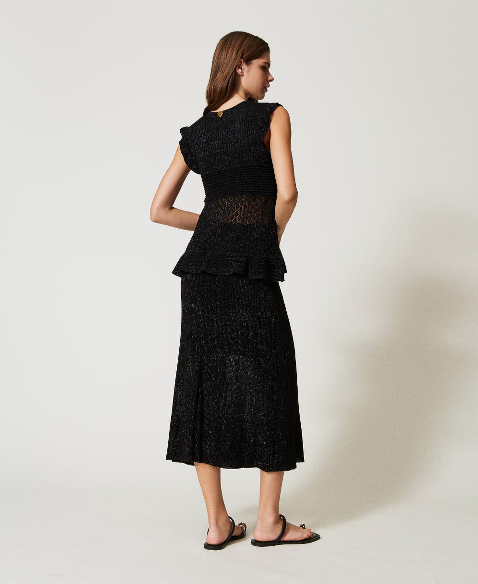 Twin Set Gonna longuette in maglia lurex Outlet