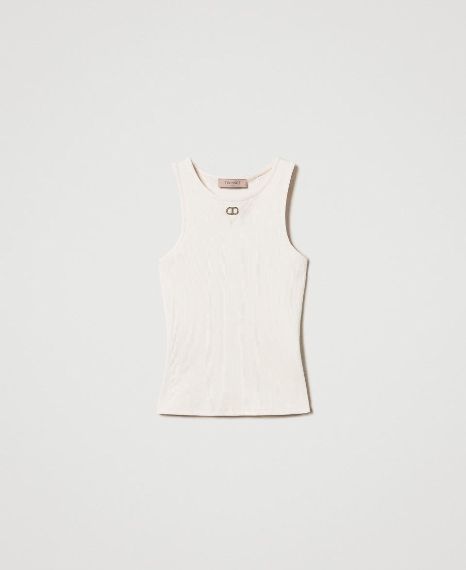 Twin Set Top fitted a costine con Oval T Offerte