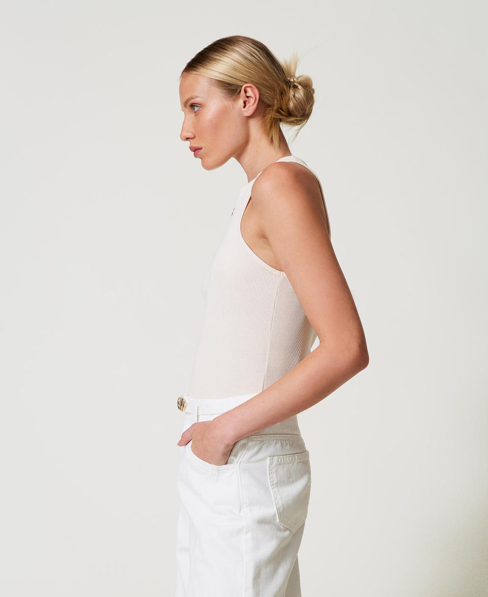 Twin Set Top fitted a costine con Oval T Offerte