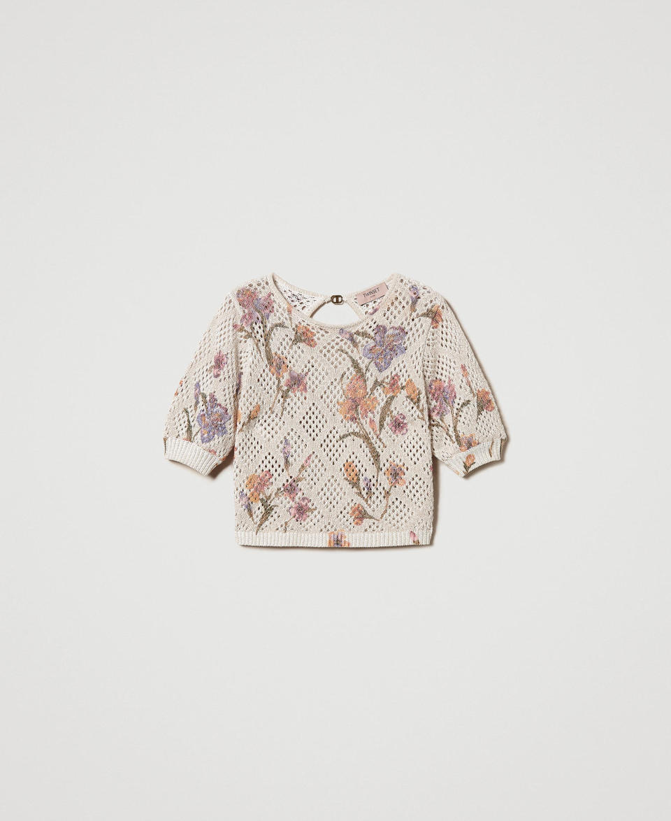 Twin Set Maglia a rete con stampa a fiori Vendita Calda