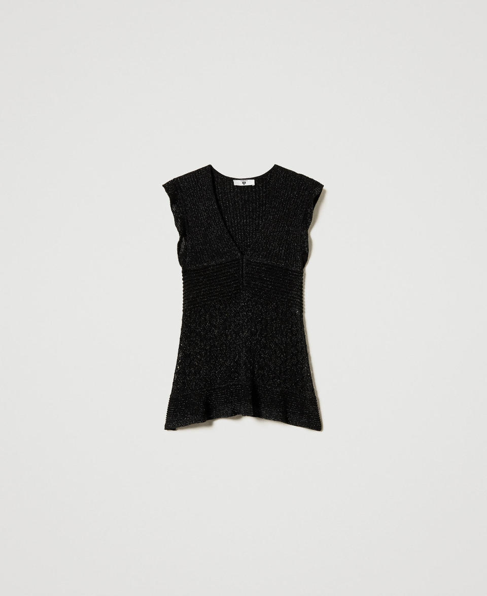 Twin Set Maglia in filato lurex con volant Saldi Di Fabbrica