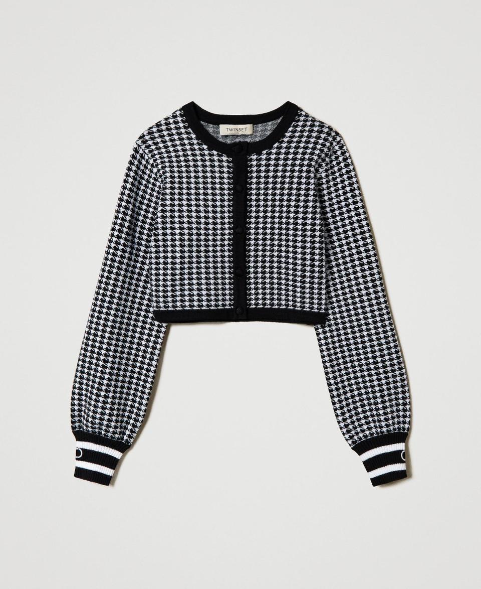 Twin Set Giacca in maglia jacquard pied de poule 2025