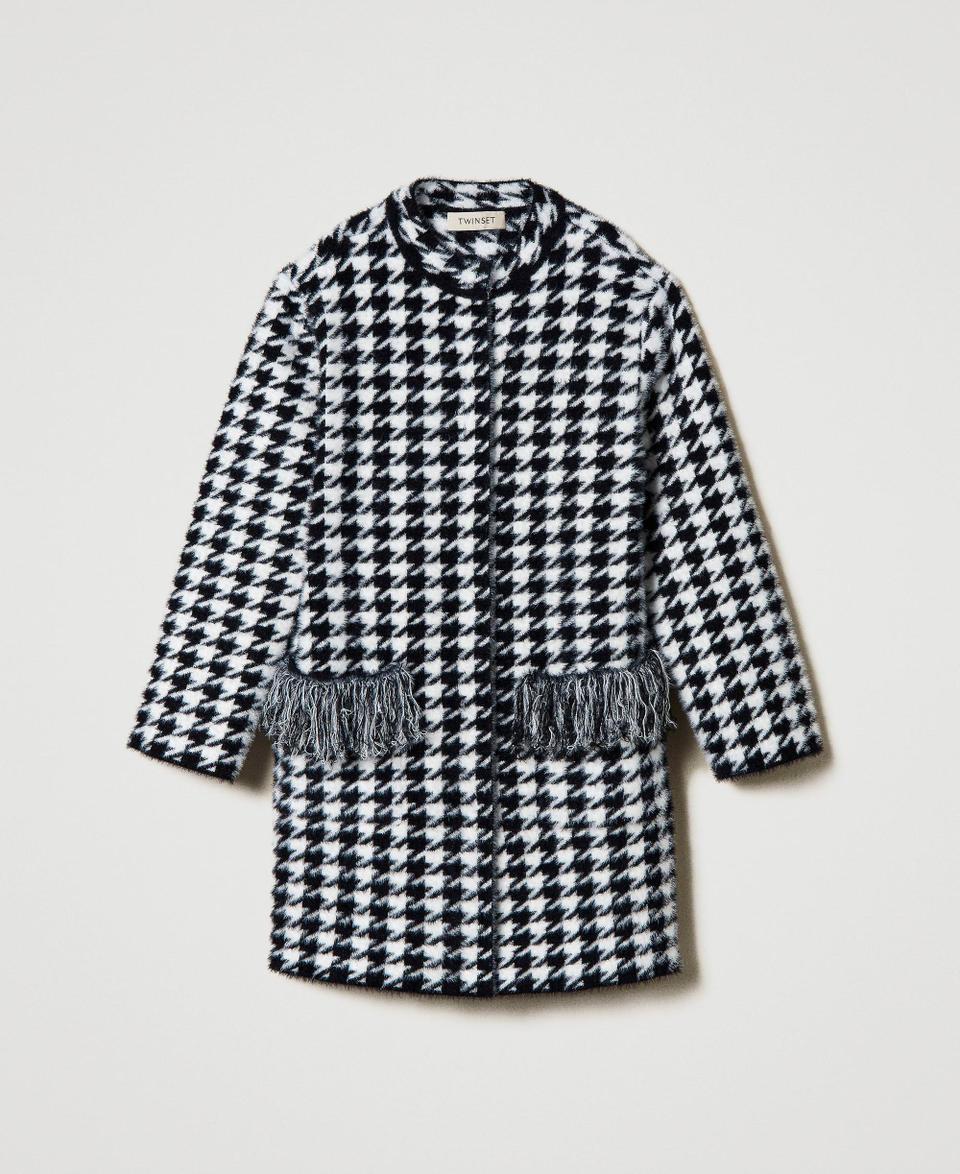 Twin Set Cappotto in maglia jacquard pied de poule Italy