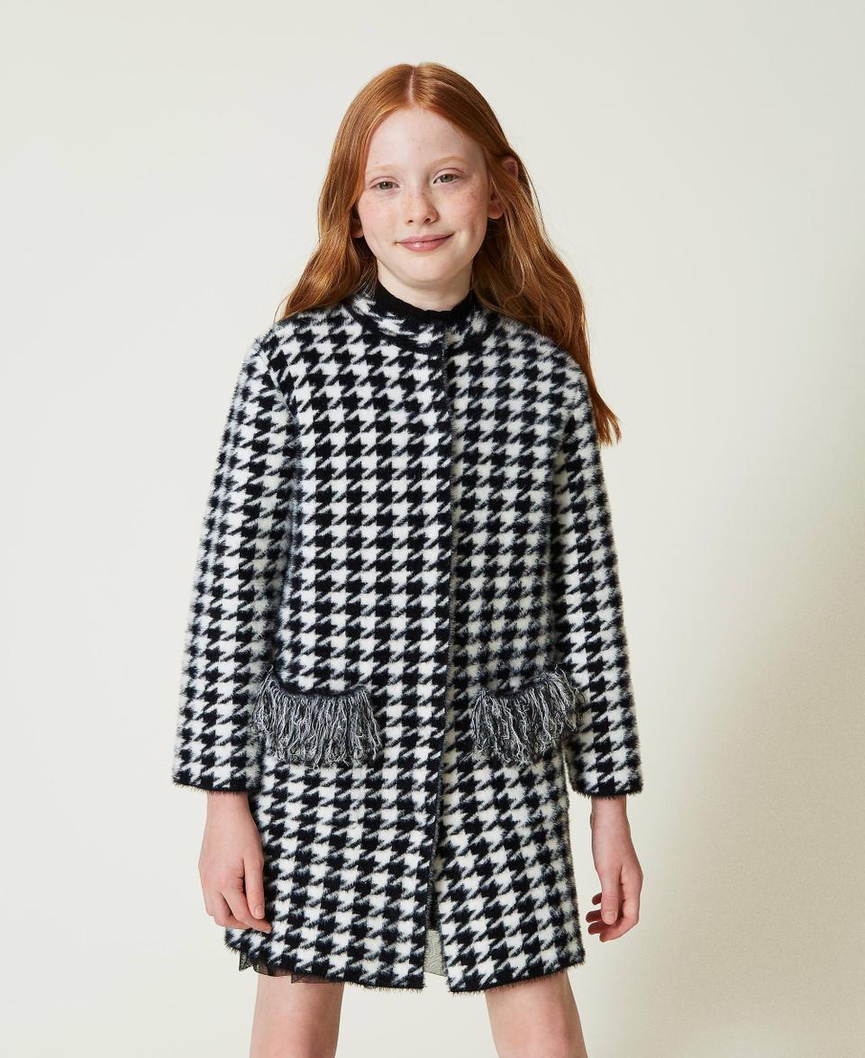 Twin Set Cappotto in maglia jacquard pied de poule Italy