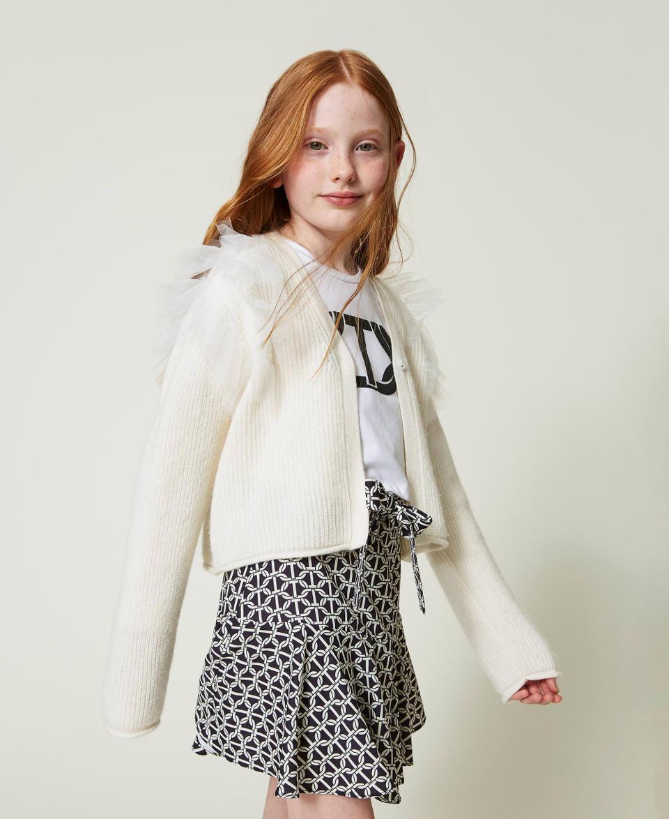 Twin Set Cardigan regular con balze in tulle Italia