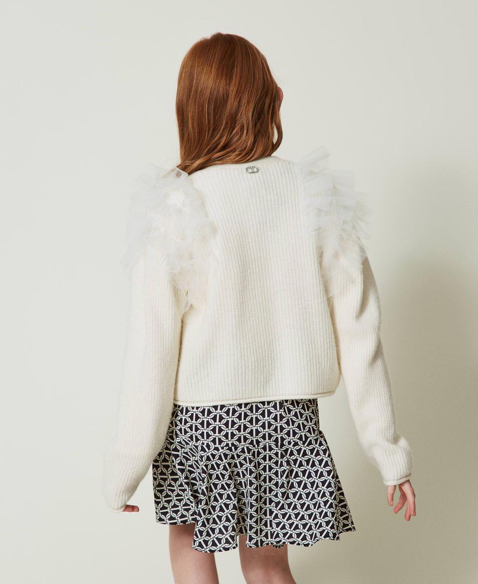 Twin Set Cardigan regular con balze in tulle Italia