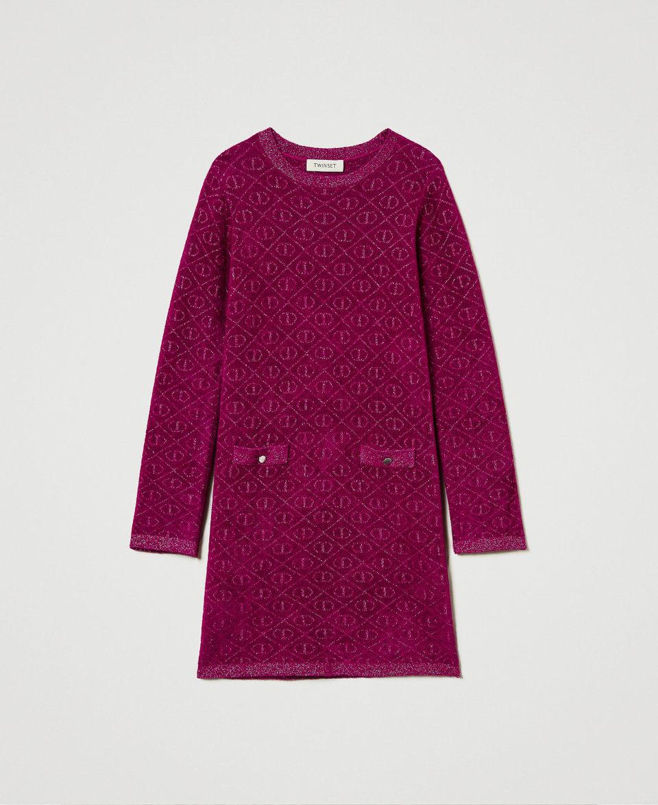 Twin Set Abito corto in maglia jacquard con Oval T Negozi Online